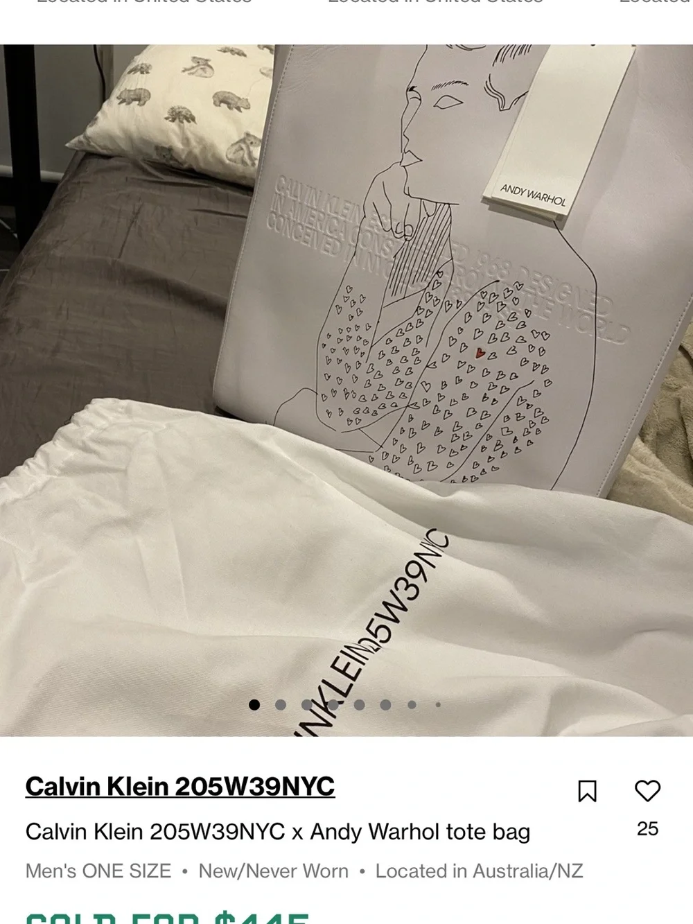 Calvin Klein 205W39NYC x Andy Warhol Leather Tote Bag